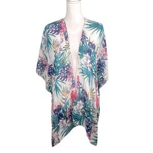 Tropical Hawaiian Sheer Summer Sheer Swimsuit Cover Up Size Medium